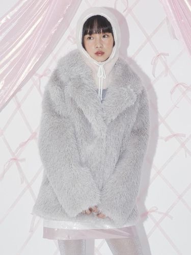 Grace Fur Jacket - Grey - margarin fingers - Modalova