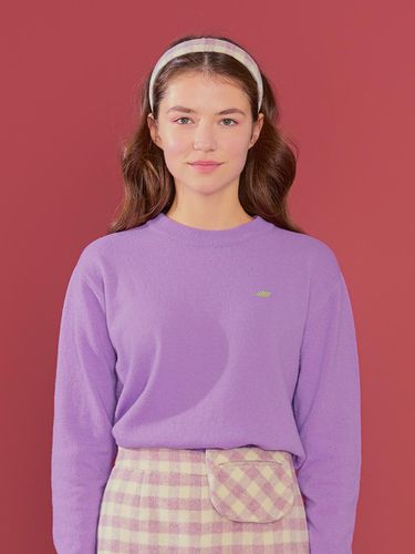 Lambswool Pullover Knit - Purple - margarin fingers - Modalova