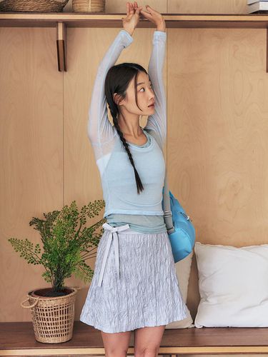 Glow Wrinkle Skirt - Smoke Blue - margarin fingers - Modalova