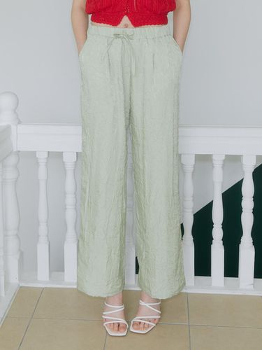 Wrinkle Ribbon Pants - Mint - margarin fingers - Modalova