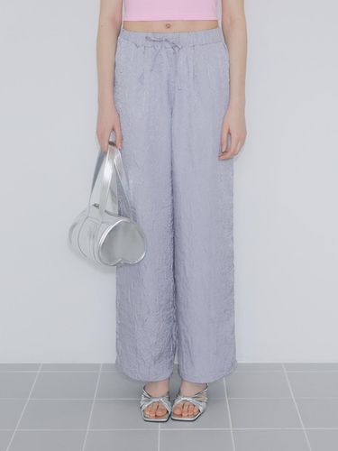 Wrinkle Ribbon Pants - Smoke Violet - margarin fingers - Modalova