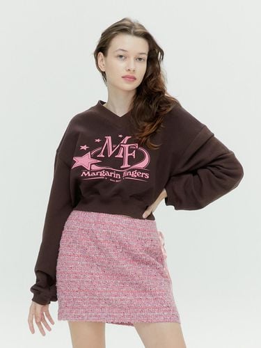 Starry Logo Cropped Sweatshirt - margarin fingers - Modalova