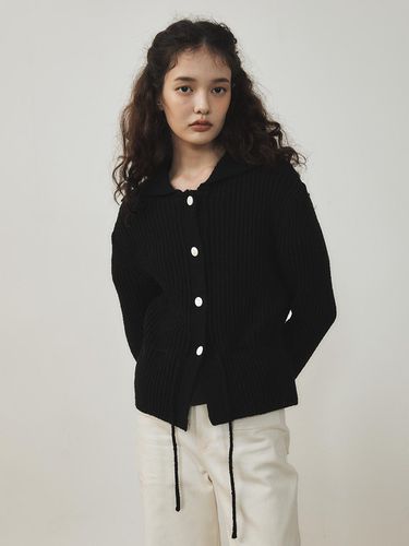 Gardening Collar Cardigan Black - Tillber - Modalova