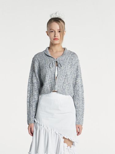 Scallop Punched Cardigan - Blue - margarin fingers - Modalova