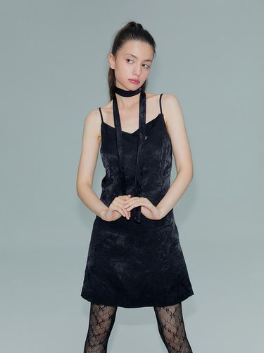 Scarf Slip Dress - Black - margarin fingers - Modalova