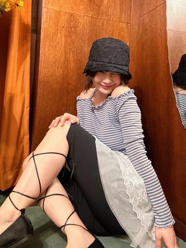 Lace Bucket Hat_Black - margarin fingers - Modalova