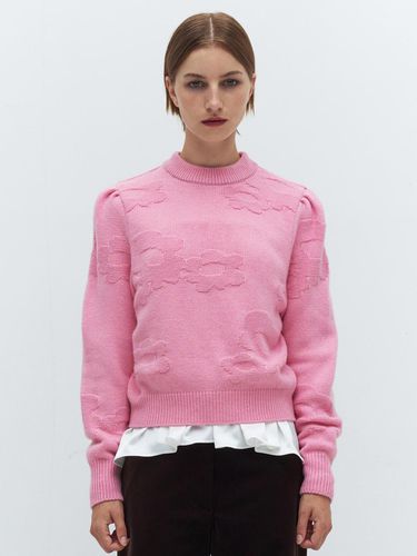 Flower Puff Sleeve Knit _ Pink - Burmula - Modalova