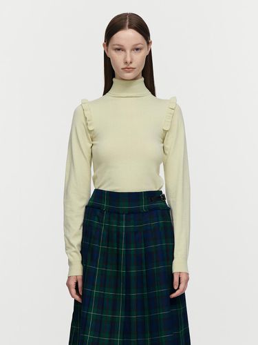 Turtle Neck Frill Top - Yellow - Burmula - Modalova