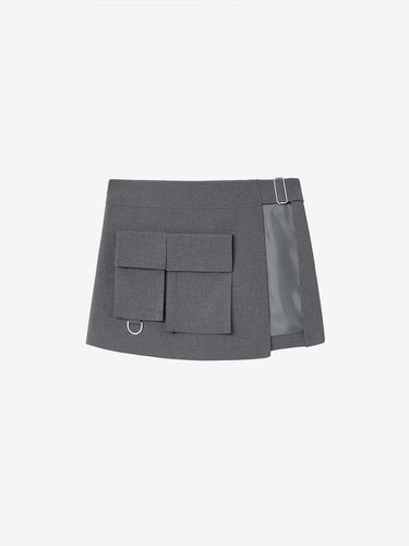 Layered Belt Skirt_Melange Grey - INSILENCE WOMEN - Modalova