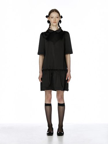 Gather Frill Dress _ Black - Burmula - Modalova