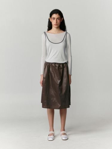 Sheer Long Sleeve Top _ Light Grey - Burmula - Modalova