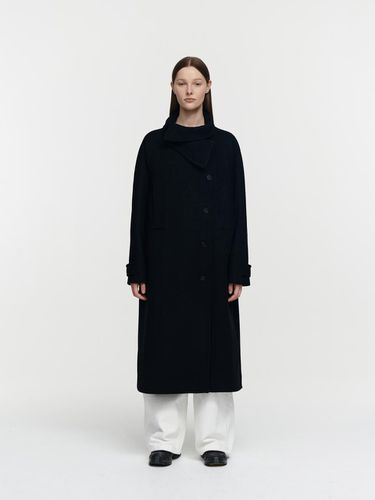 Cashmere High Neck Coat _ Black - Burmula - Modalova