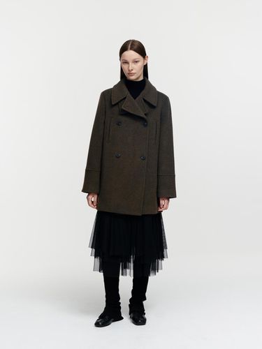 Wool Pea Coat - Khaki - Burmula - Modalova