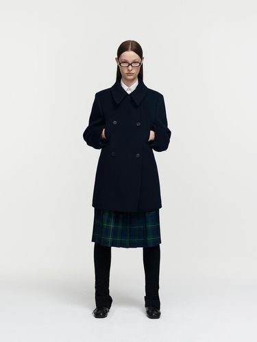 Wool Pea Coat - Navy - Burmula - Modalova