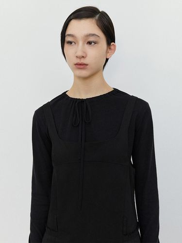 Strap Longsleeve Knit - Black - Burmula - Modalova