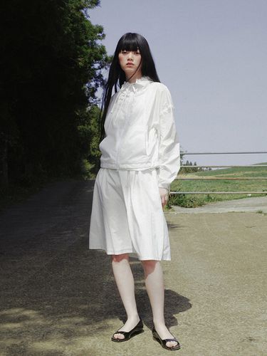 Anorak Flared Skirt _ White - Burmula - Modalova