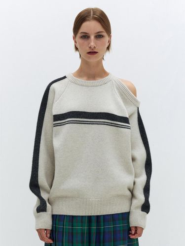 One Shoulder Knit (Light Grey) - Burmula - Modalova