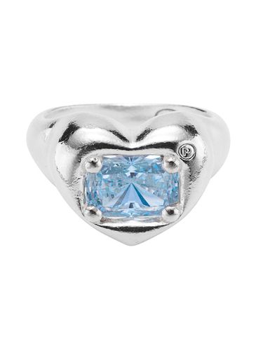 Heart Square Cubic Zirconia Ring_Sky Blue - PICOMENT - Modalova