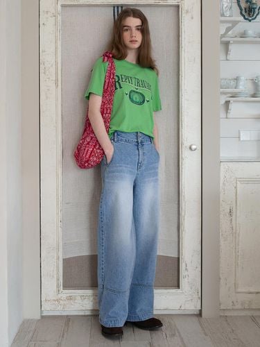 Double Button Wide Leg Jeans - 2colors - VOCAVACA - Modalova