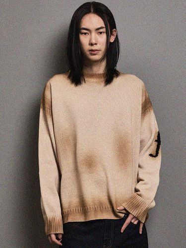 Vintage Washing F Logo Round Pullover_Beige - FFEFF STUDIO - Modalova