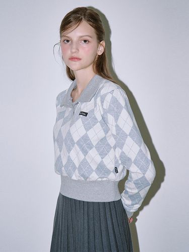 Argyle Pattern Collared T-shirt - Rosefrantz - Modalova