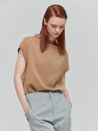 High Neck Cupro Top (Beige) - L’H.A.S - Modalova