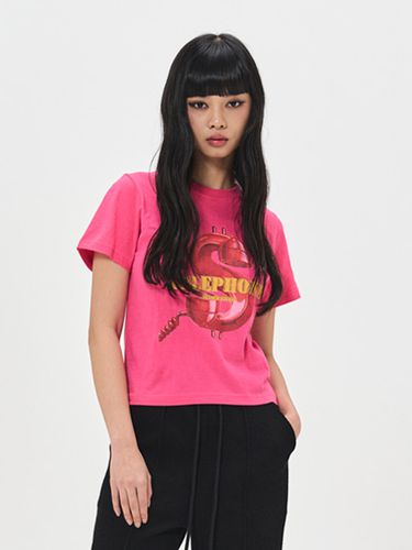 Telephone Cropped T-shirt_Pink - SEARCH410 - Modalova