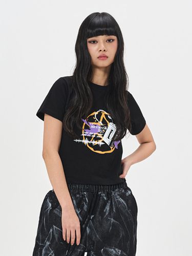 Vibe Graphic Cropped T-shirt_Black - SEARCH410 - Modalova