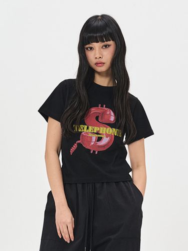 Telephone Cropped T-shirt_Black - SEARCH410 - Modalova