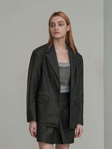 Woman Minimal Washed Vegan Leather Blazer - SPERONE - Modalova