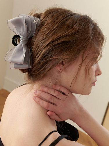 Chiffon Double Ribbon Hair Claw Clip - TATIANA - Modalova