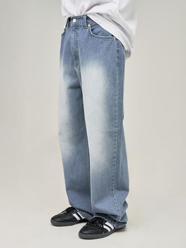 Sand Washing Denim Pants_Blue - DEEP SENSE - Modalova