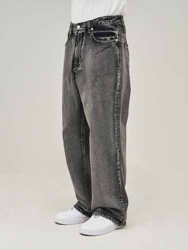 Santal Washing Wide Denim Pants_Black - DEEP SENSE - Modalova