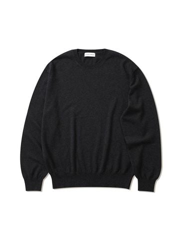 Wool Cotton 365 Crewneck Knitwear_Charcoal - theweatherisawesome - Modalova