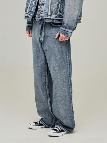 Santal Washing Wide Denim Pants_Blue - DEEP SENSE - Modalova