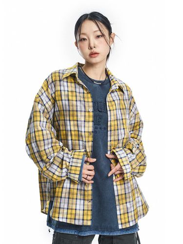 Dirty Plaid Shirt - Yellow - EASY NO EASY - Modalova