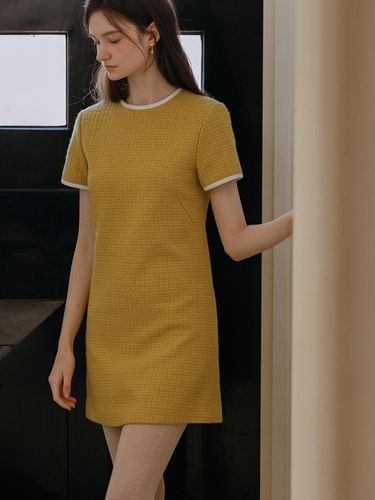 Tweed Dress_Yellow - eveningbrings - Modalova