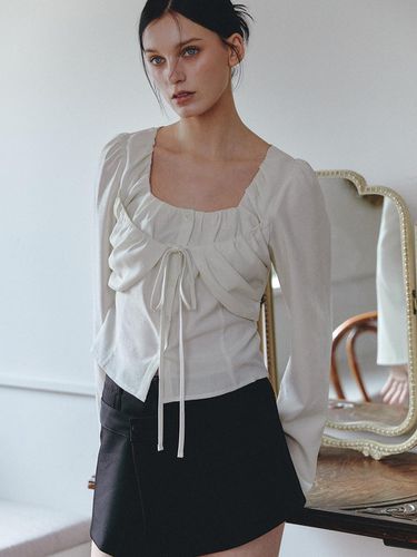 Ribbon Bustier Blouse_Beige - ASURA - Modalova