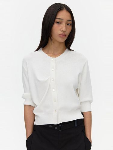 Tucked Placket Cardigan _ White - ahwe - Modalova