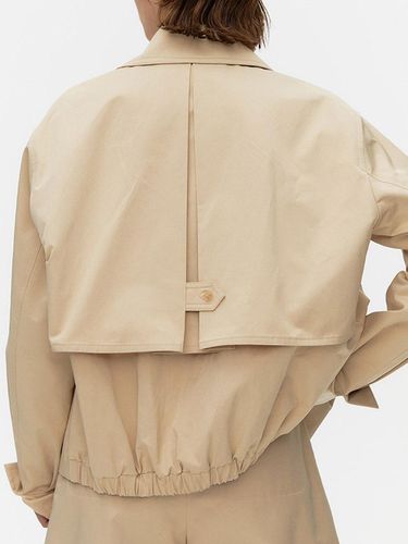 Leather Combo Blouson _ Beige - ahwe - Modalova