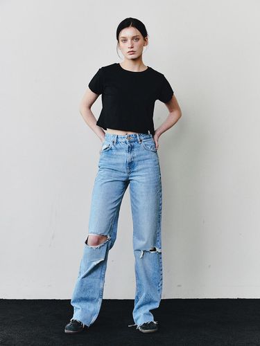 AS Basic Round Cropped T-shirt_Black - ASURA - Modalova