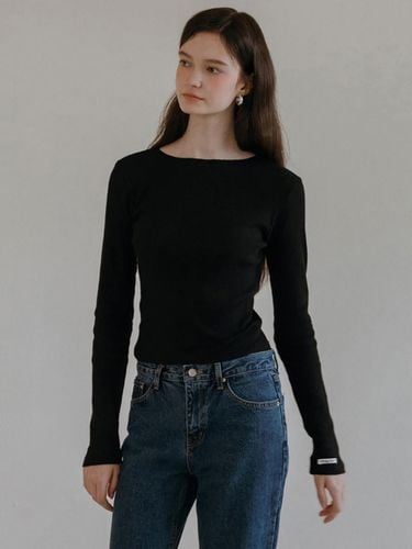 Boat Neck T-Shirt_Black - eveningbrings - Modalova