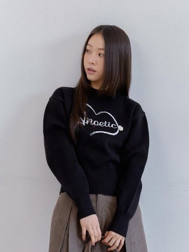 Heart Rose Knit - Black - ANOETIC - Modalova