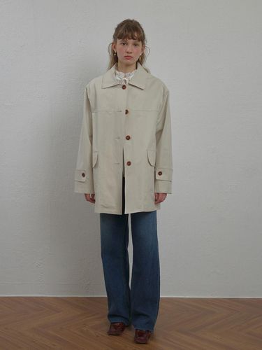 Cotton Half Coat_Beige - SSEMI - Modalova