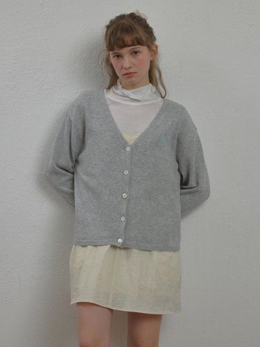 Cotton Logo Cardigan_Green - SSEMI - Modalova