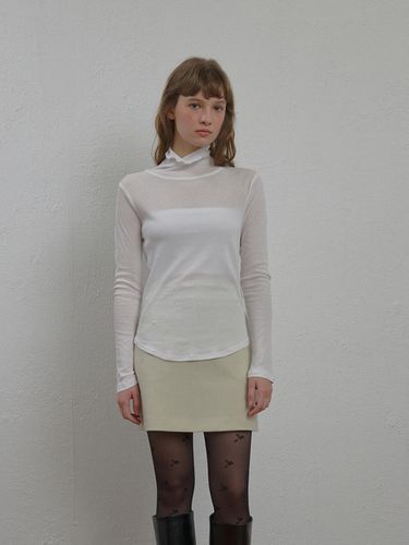 Slim Turtleneck Top_White - SSEMI - Modalova