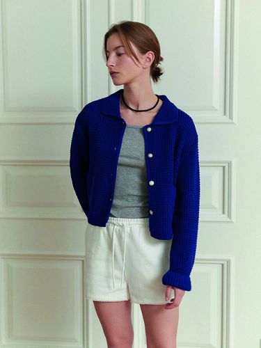 Air Cotton Cardigan - Blue - toamott - Modalova