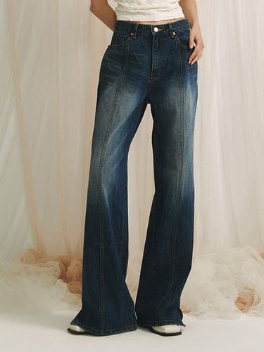 Straight Washing Denim Pants - MEENDERI - Modalova