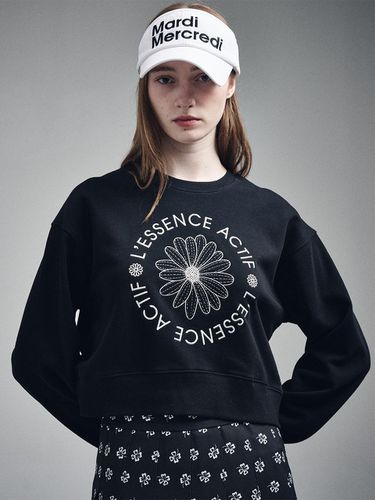 Cropped Sweatshirt Emblem Embroidered - Mardi Mercredi Actif - Modalova