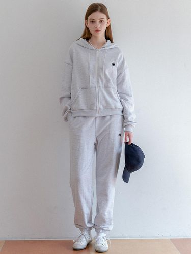 Stitch Hooded Zip Up Jacket Pants Set - ANOETIC - Modalova